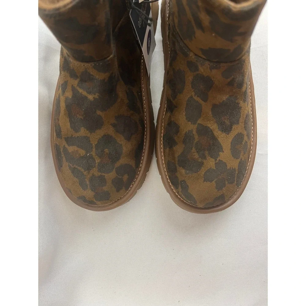 Universal Thread Leopard Print Ankle Boots Brown Animal Print Memory Foam Size 6